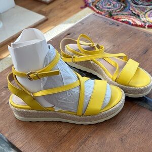 San Marina Yellow Espadrille Sandals